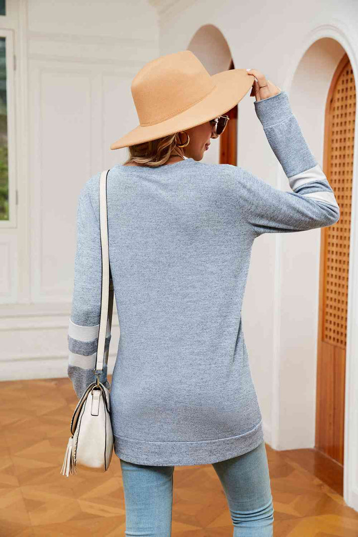 Round Neck Long Sleeve Top | 1mrk.com