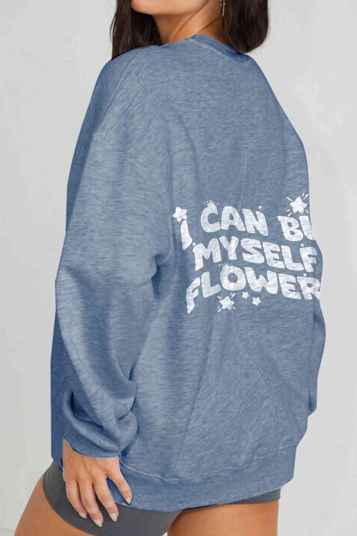 Simply Love Full Size I CAN BUY MYSELF FLOWERS Graphic Sweatshirt | 1mrk.com