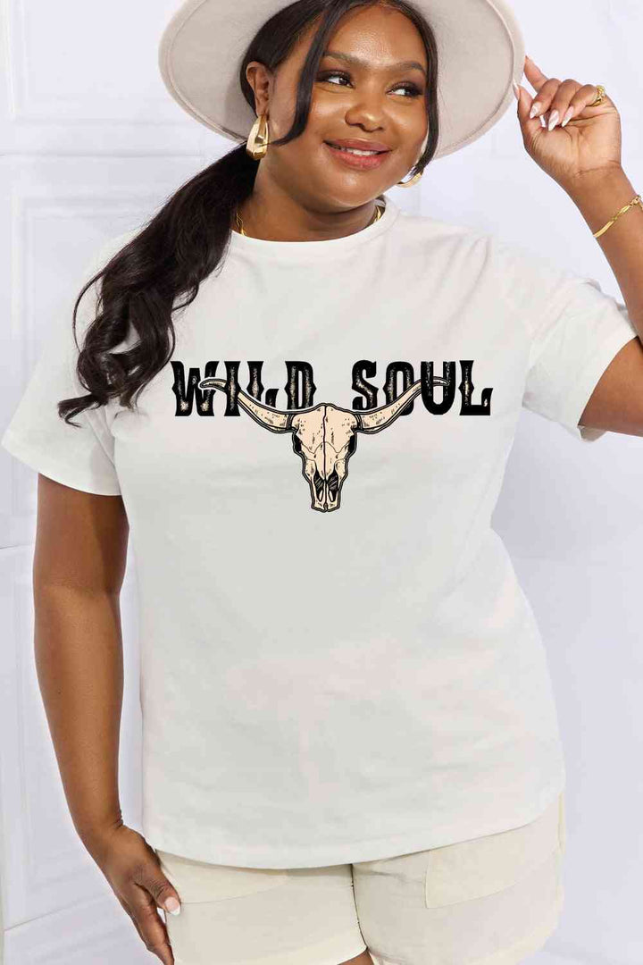 Simply Love Full Size WILD SOUL Graphic Cotton Tee | 1mrk.com