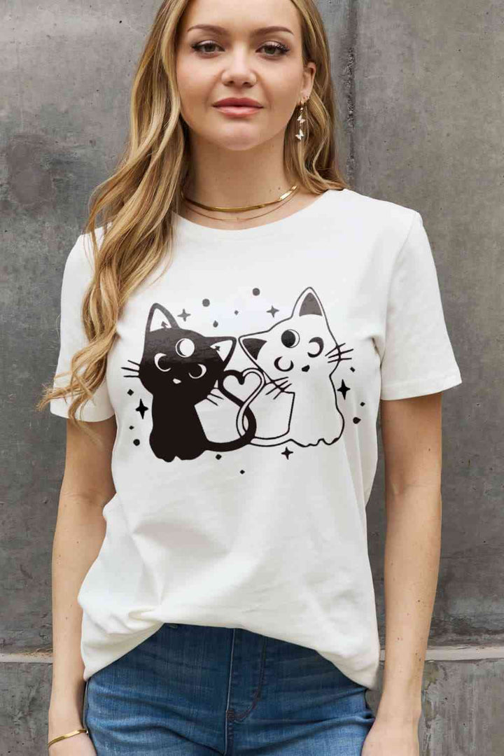 Simply Love Full Size Cats Graphic Cotton Tee | 1mrk.com