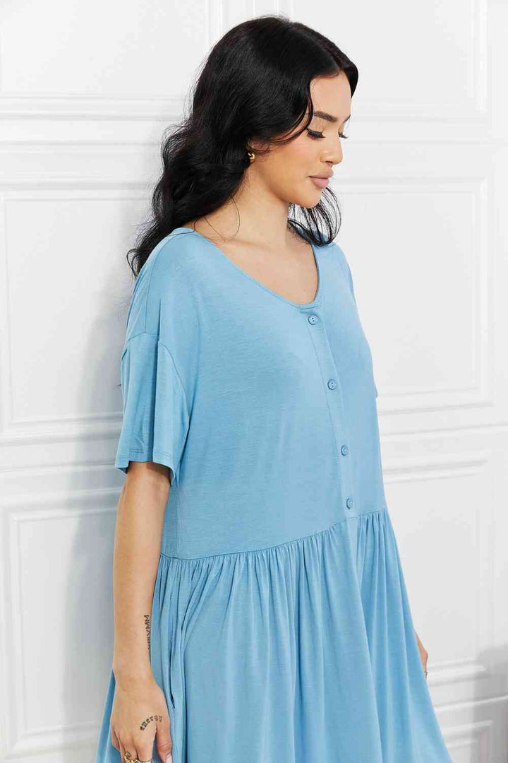 Yelete Full Size Oh Sweet Spring Button Up Flare Dress | 1mrk.com