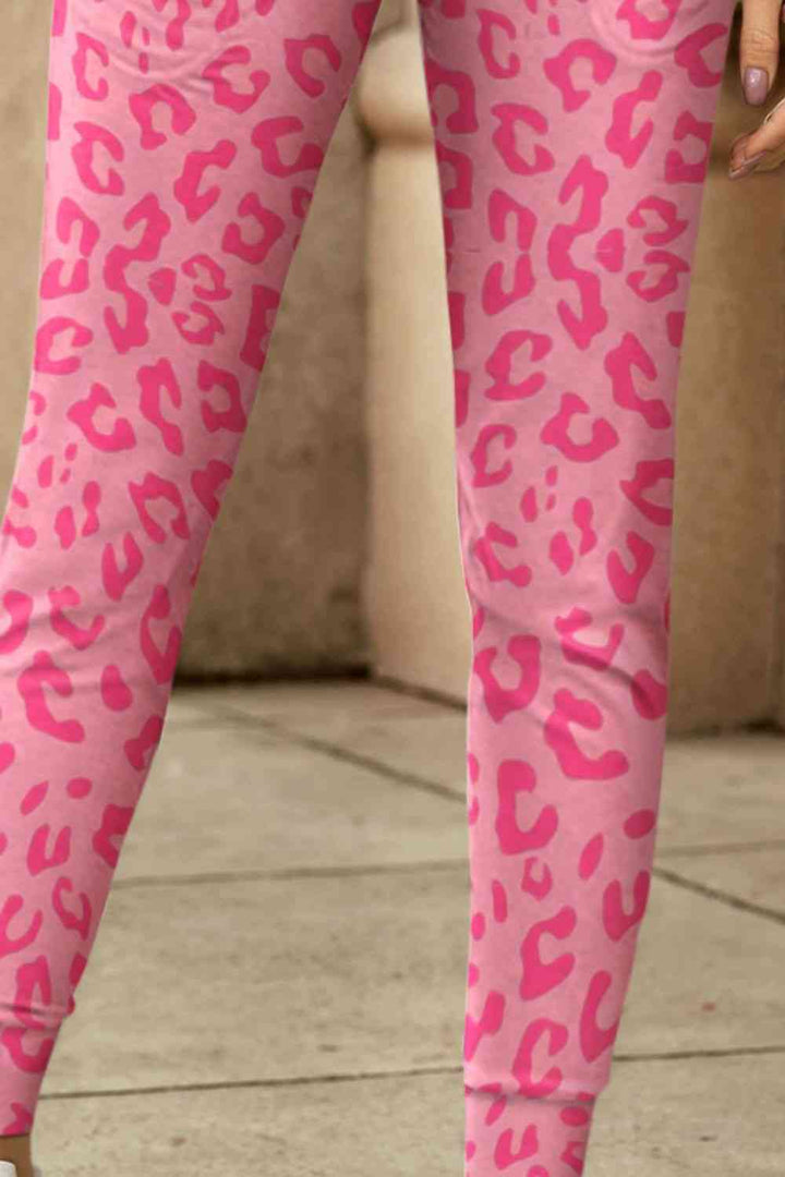 Leopard Print Wide Waistband Skinny Pants | 1mrk.com