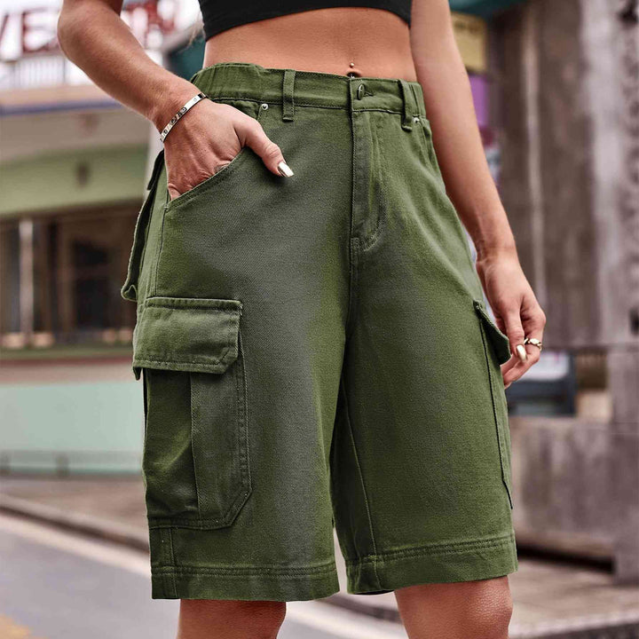 Denim Cargo Shorts with Pockets |1mrk.com