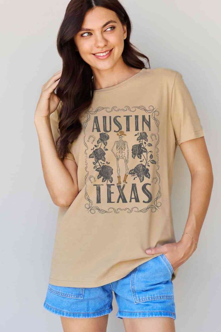 Simply Love Full Size AUSTIN  TEXAS Graphic Cotton T-Shirt | 1mrk.com