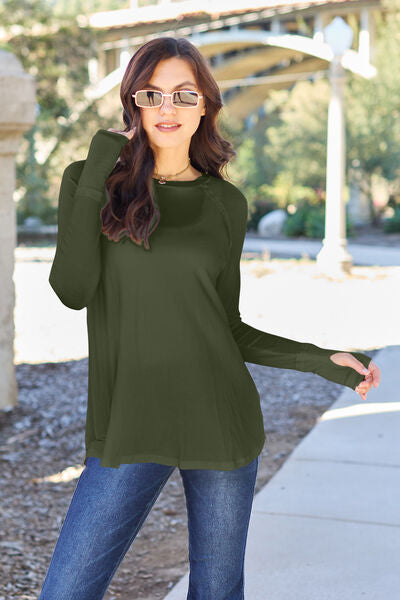 Basic Bae Full Size Round Neck Long Sleeve T-Shirt | 1mrk.com