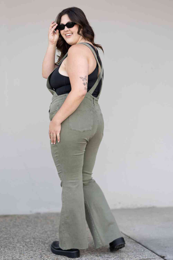 Judy Blue Full Size Kelsey Flare Tummy Control Overalls | 1mrk.com
