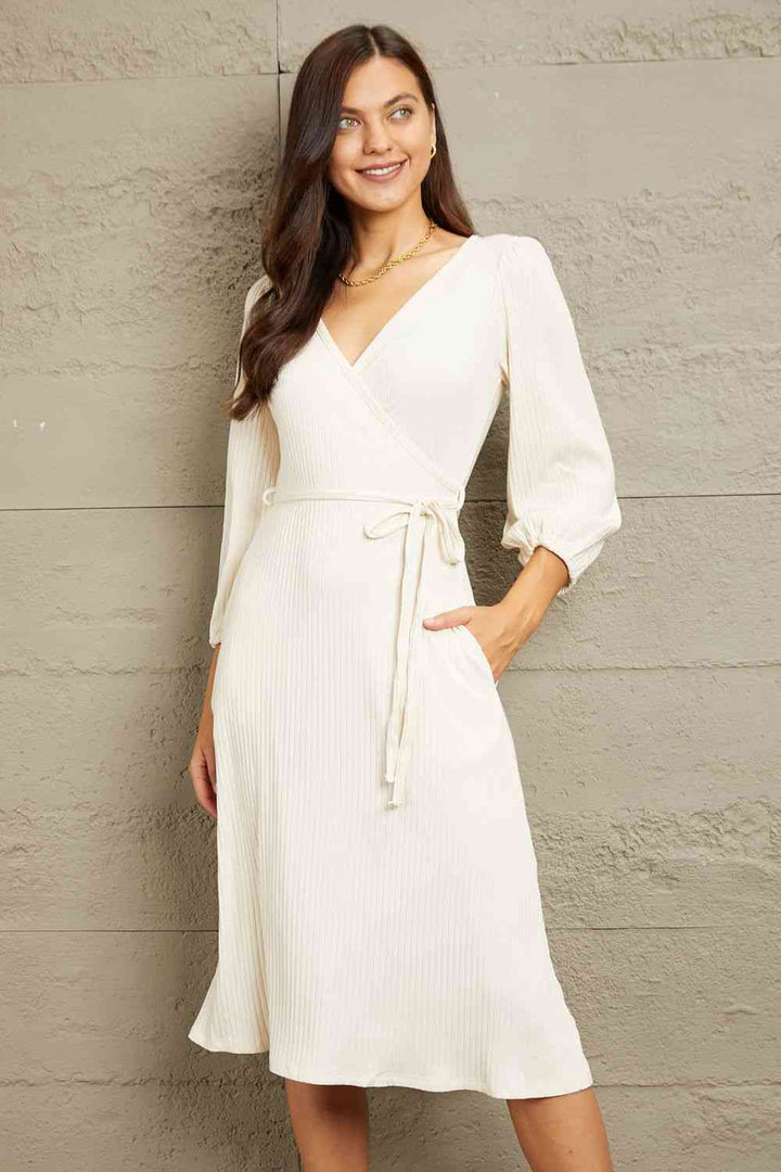 Culture Code Full Size Surplice Flare Ruching Dress | 1mrk.com
