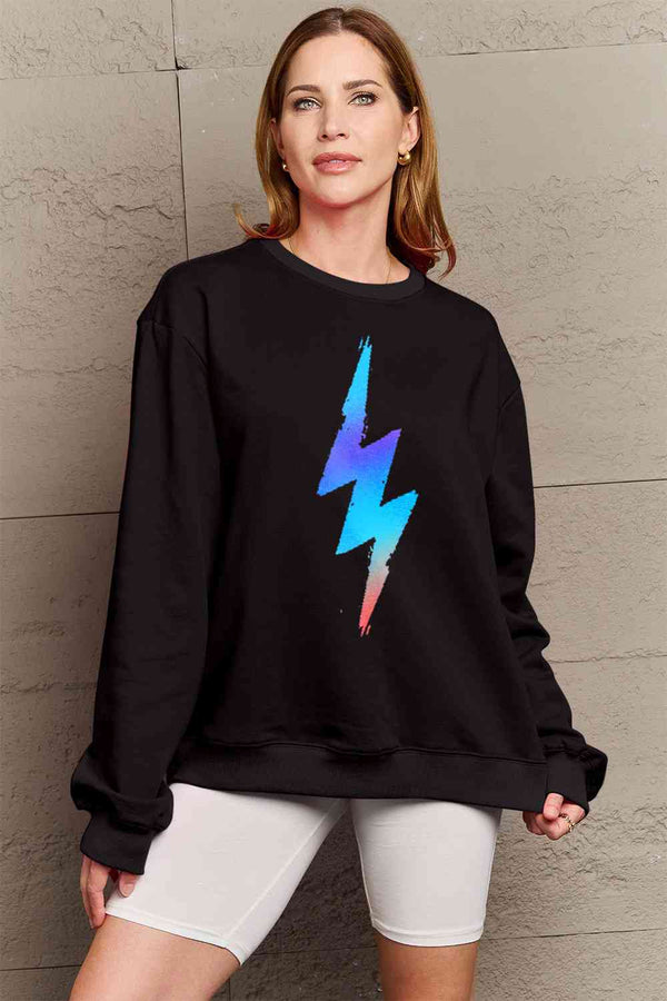 Simply Love Full Size Graphic Round Neck Sweatshirt |1mrk.com