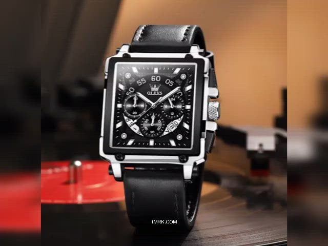 olevs9919 Watch Men quartz watch luxury sport Brand Multi Time Zone Date Wrist Genuine freeshipping - 1mrk.com