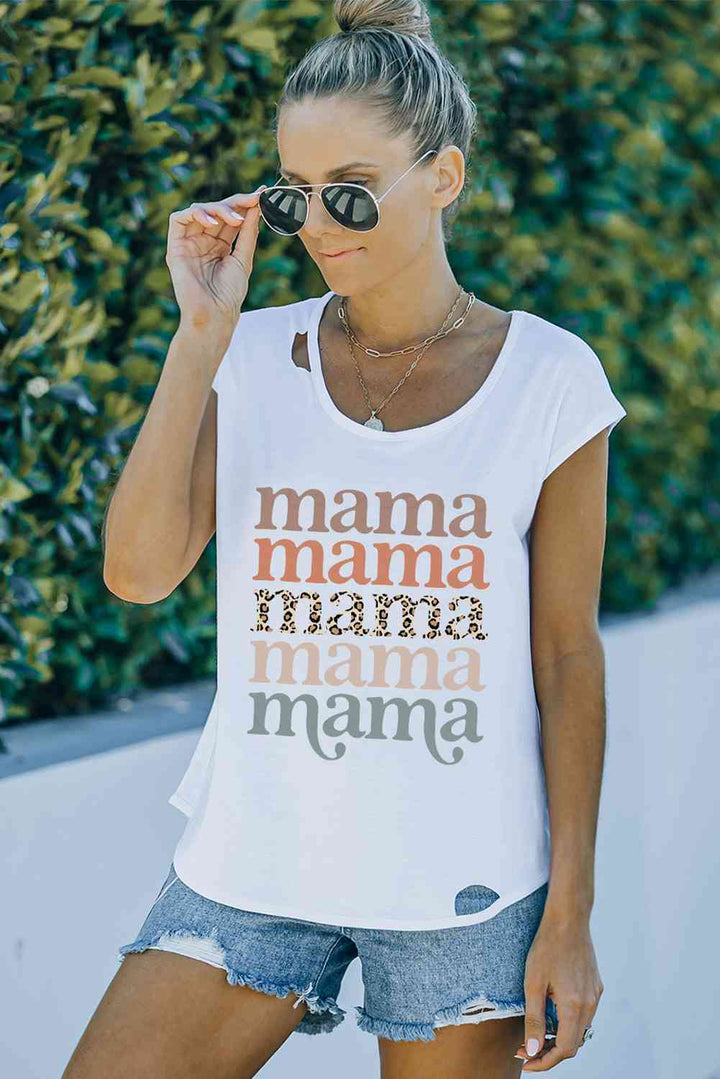 MAMA Graphic Cutout Tee | 1mrk.com