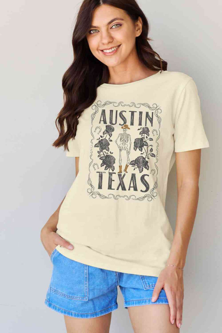 Simply Love Full Size AUSTIN  TEXAS Graphic Cotton T-Shirt | 1mrk.com