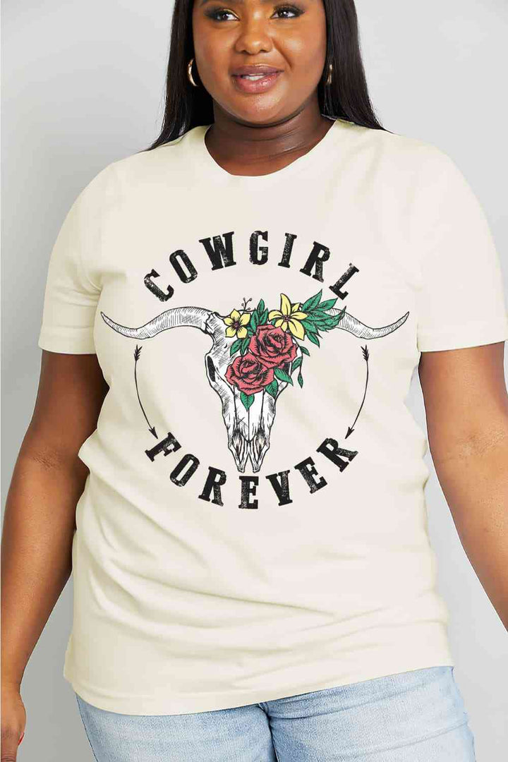 Simply Love Full Size COWGIRL FOREVER Graphic Cotton Tee | 1mrk.com
