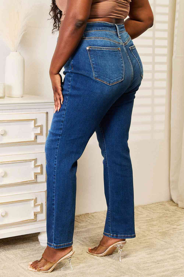 Judy Blue Full Size Straight Leg Jeans with Pockets | 1mrk.com