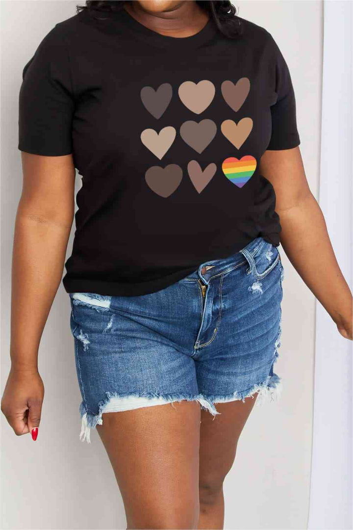 Simply Love Simply Love Full Size Heart Graphic Cotton Tee | 1mrk.com