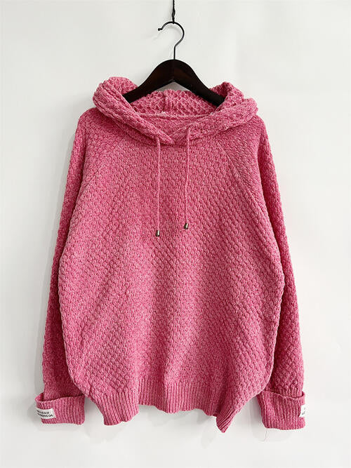 Drawstring Long Sleeve  Hooded Sweater |1mrk.com