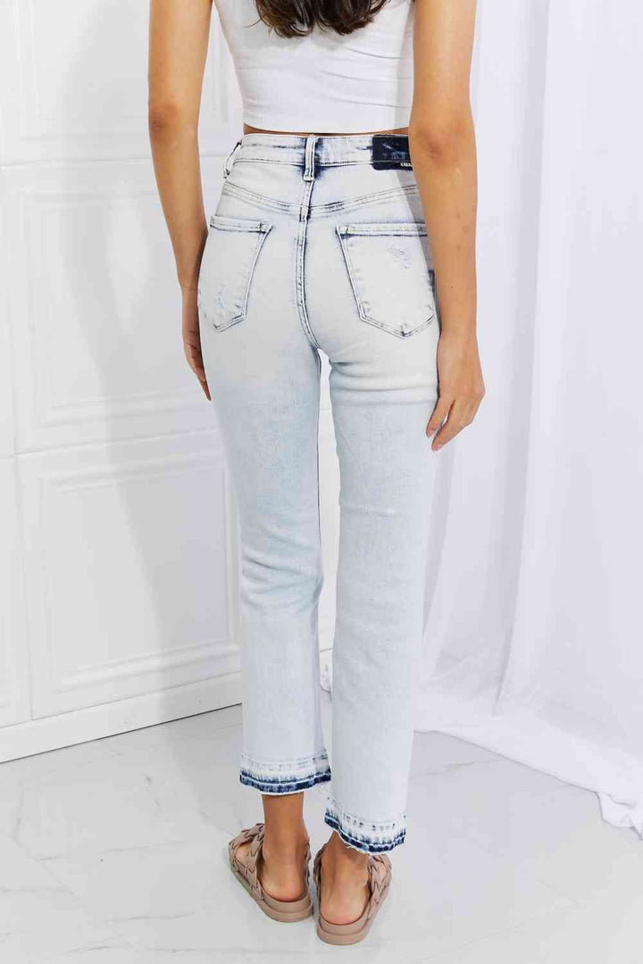 RISEN Full Size Camille Acid Wash Crop Straight Jeans | 1mrk.com