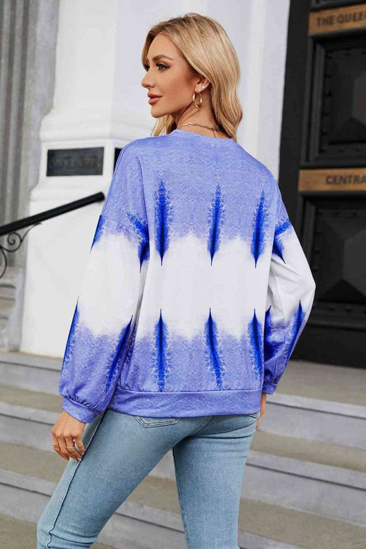 Gradient Round Neck Long Sleeve Sweatshirt |1mrk.com