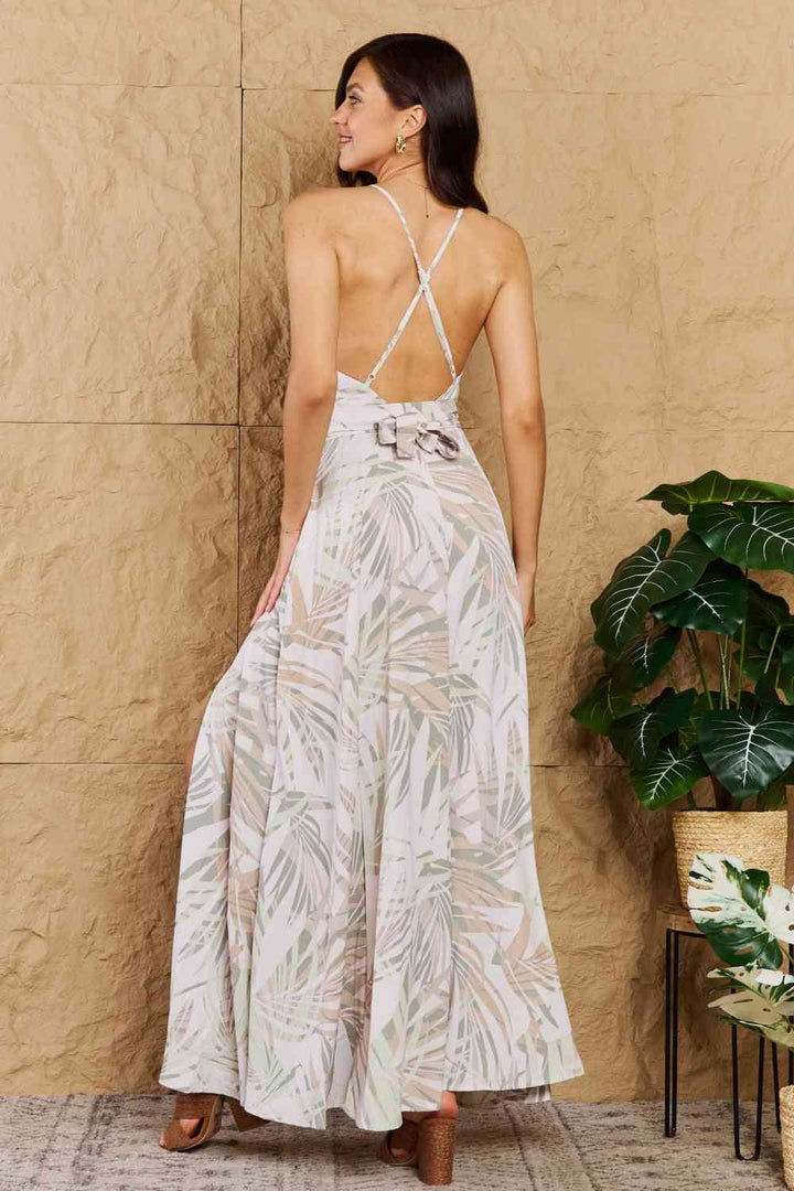 OneTheLand Watch Me Grow Open Cross Back Maxi Dress | 1mrk.com