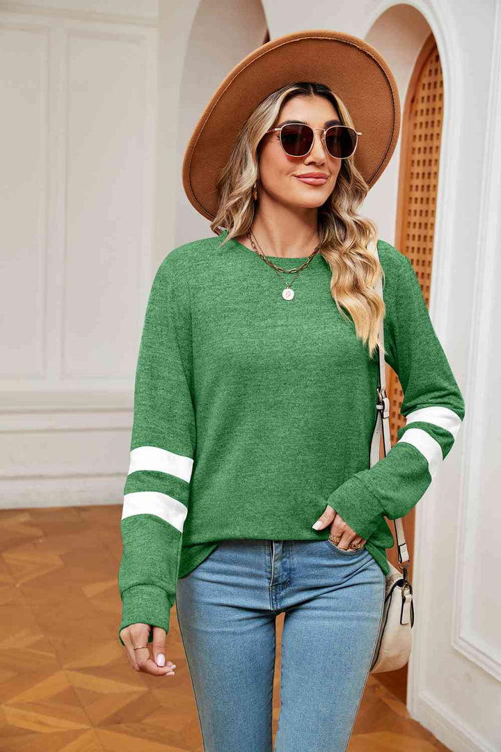 Round Neck Long Sleeve Top | 1mrk.com