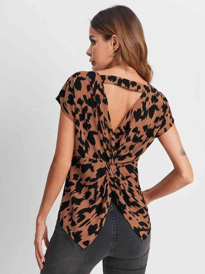 Twisted Open Back Blouse | 1mrk.com