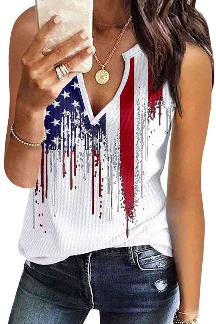 US Flag Notched Neck Tank | 1mrk.com