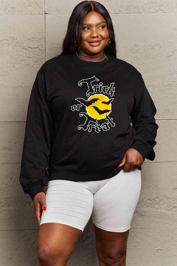 Simply Love Full Size TRICK OR TREAT Graphic Sweatshirt |1mrk.com