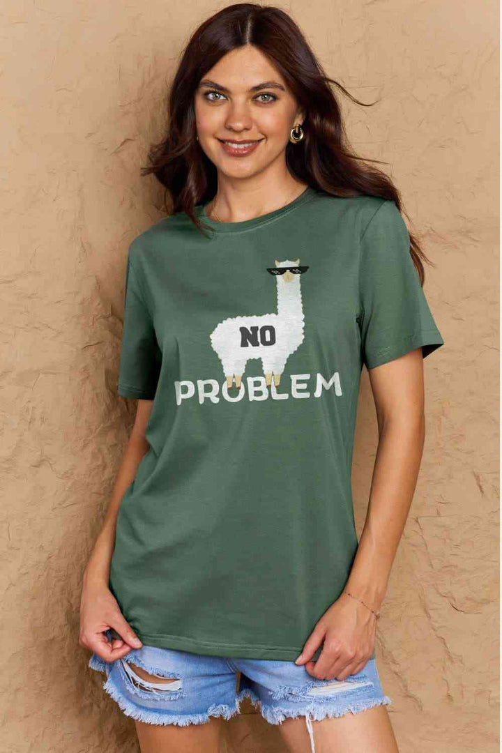 Simply Love Full Size NO PROBLEM Graphic Cotton Tee | 1mrk.com