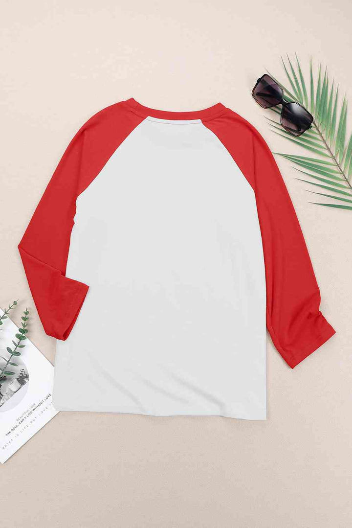 Simply Love PARTY IN THE USA Graphic Raglan Sleeve Tee | 1mrk.com