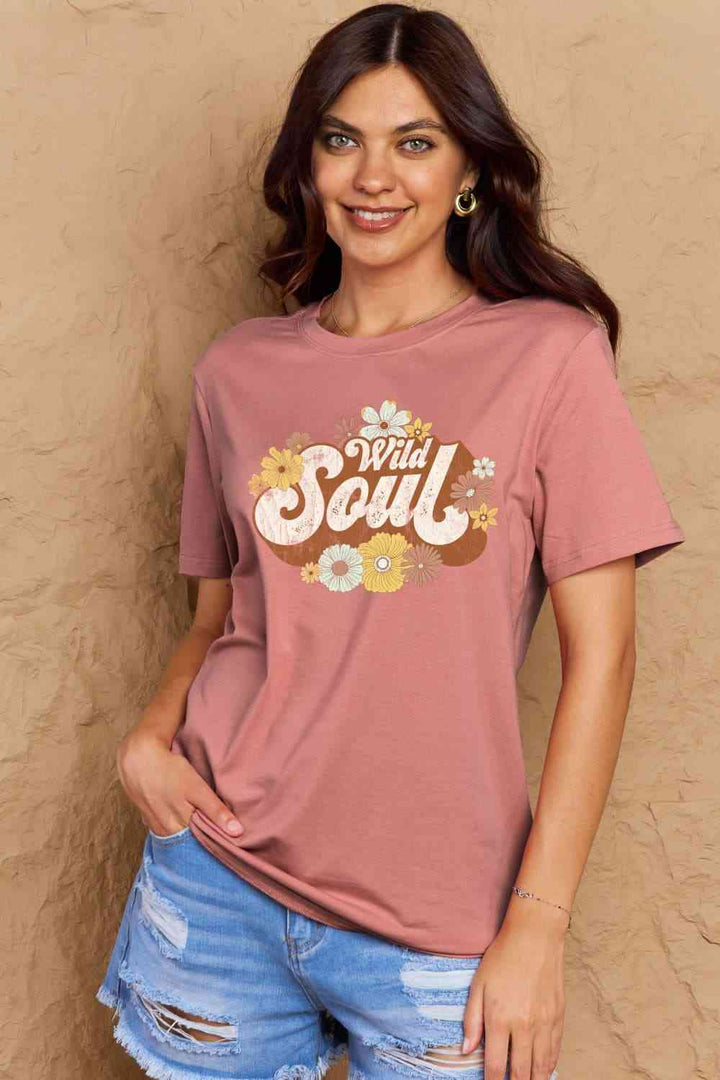 Simply Love Full Size WILD SOUL Graphic Cotton T-Shirt | 1mrk.com