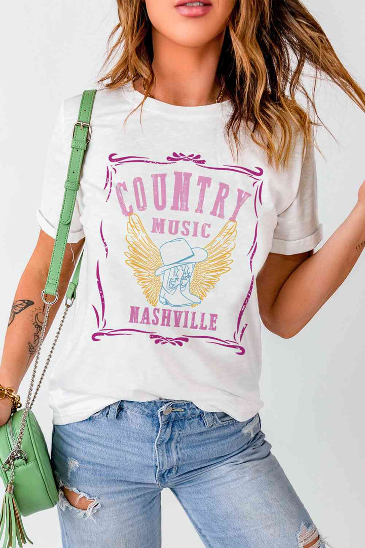 COUNTRY MUSIC NASHVILLE Graphic Tee | 1mrk.com