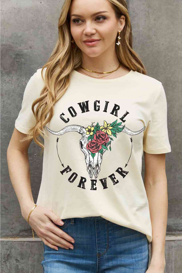 Simply Love Full Size COWGIRL FOREVER Graphic Cotton Tee | 1mrk.com