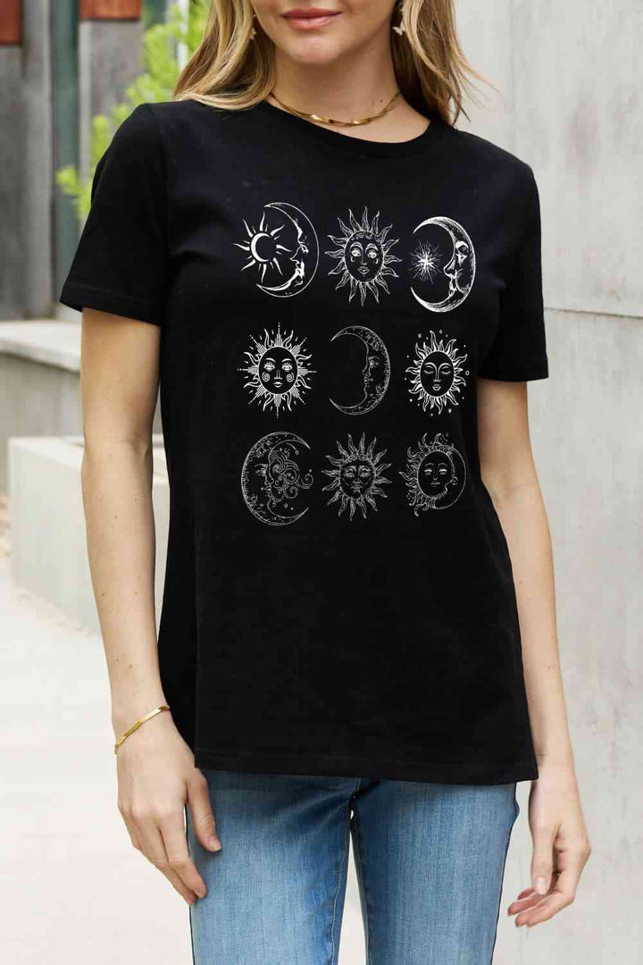 Simply Love Simply Love Full Size Sun and Moon Graphic Cotton Tee | 1mrk.com