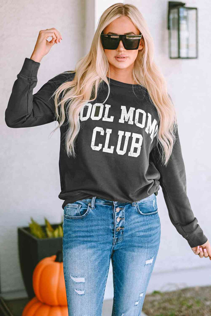 COOL MOM CLUB Round Neck Short Sleeve Sweatshirt |1mrk.com