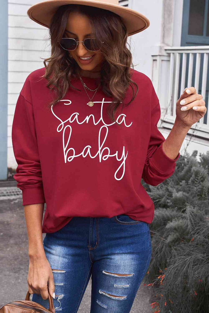 Christmas SANTA BABY Graphic Sweatshirt |1mrk.com