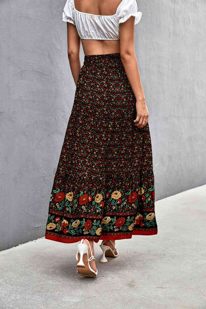 Floral Tied Maxi Skirt |1mrk.com