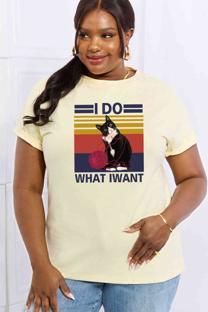 Simply Love Full Size I DO WHAT I WANT Graphic Cotton Tee | 1mrk.com