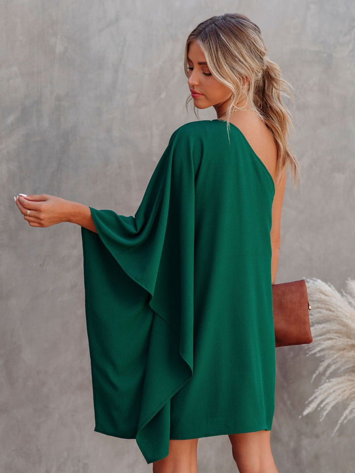 Single Shoulder Kimono Sleeve Mini Dress | Trendsi