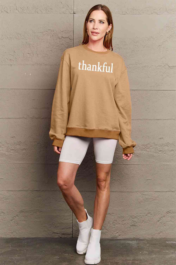 Simply Love Full Size THANKFUL Graphic Sweatshirt |1mrk.com