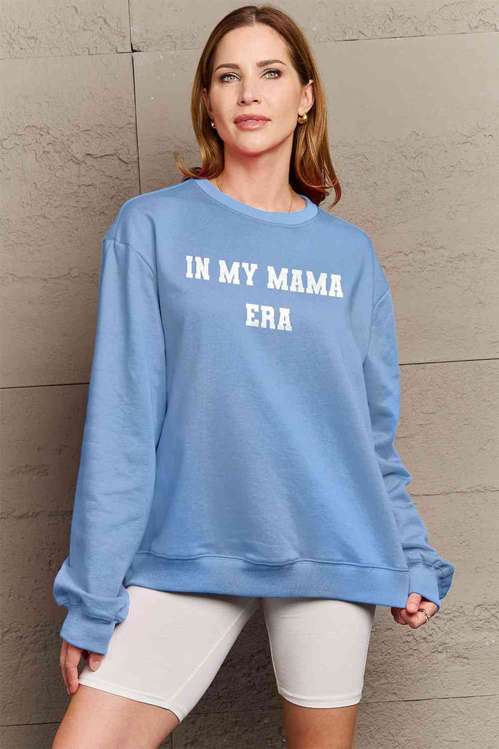 Simply Love Full Size IN MY MAMA EAR Graphic Sweatshirt |1mrk.com