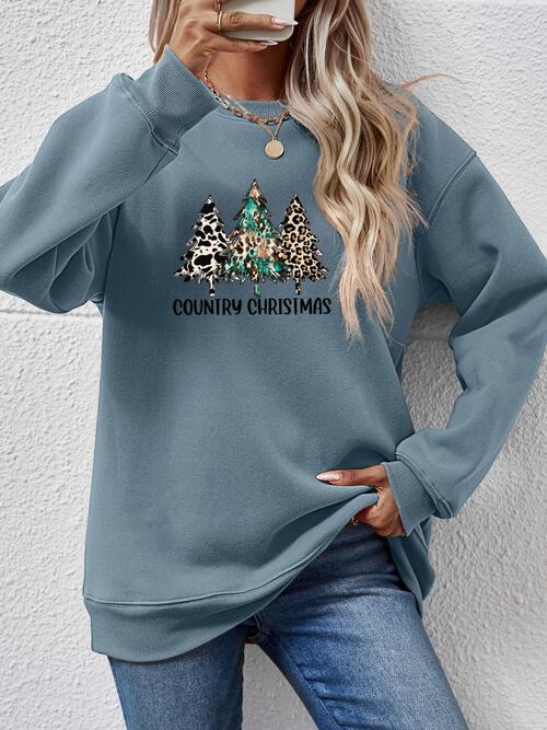 Graphic Round Neck Dropped Shoulder Sweatshirt |1mrk.com