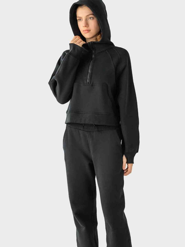 Half-Zip Long Sleeve Sports Hoodie |1mrk.com