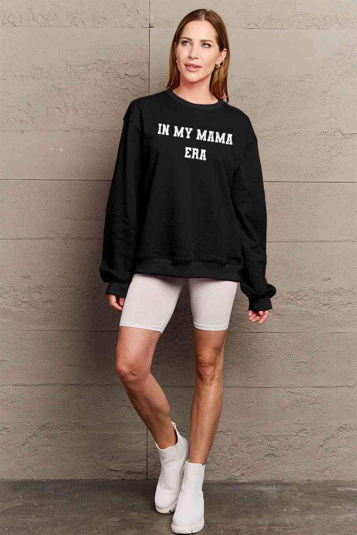 Simply Love Full Size IN MY MAMA EAR Graphic Sweatshirt |1mrk.com