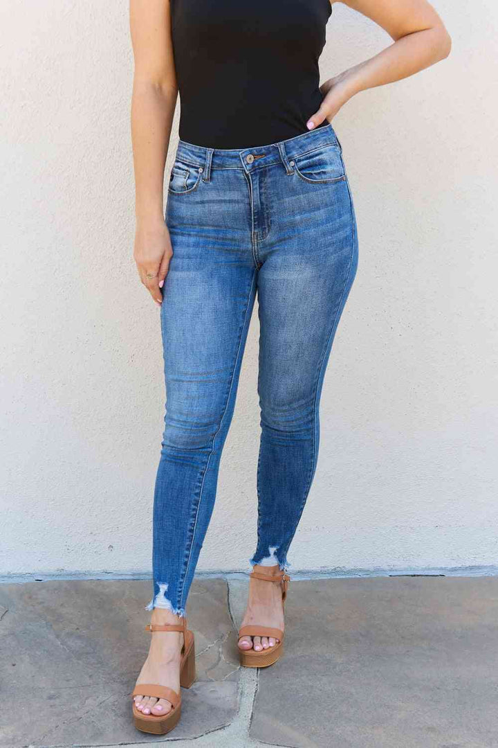 Kancan Lindsay Full Size Raw Hem High Rise Skinny Jeans | 1mrk.com
