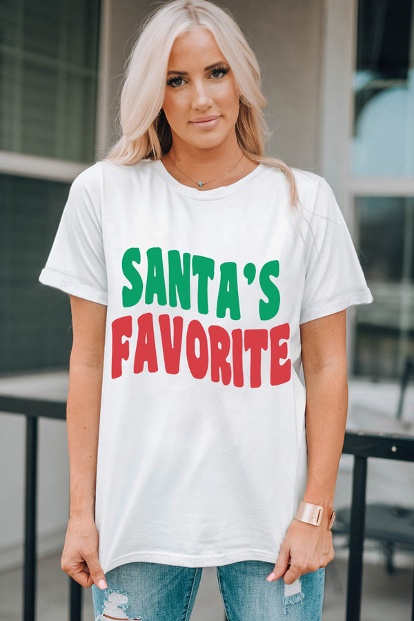 SANTA'S FAVORITE Short Sleeve T-Shirt | Trendsi