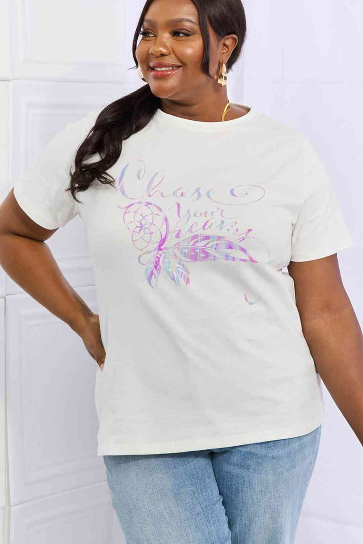 Simply Love Full Size CHASE YOUR DREAMS Graphic Cotton Tee | 1mrk.com