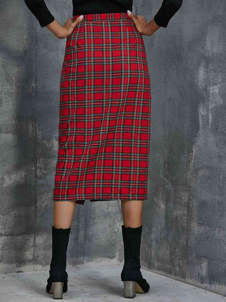 Plaid Button-Down Mini Skirt |1mrk.com