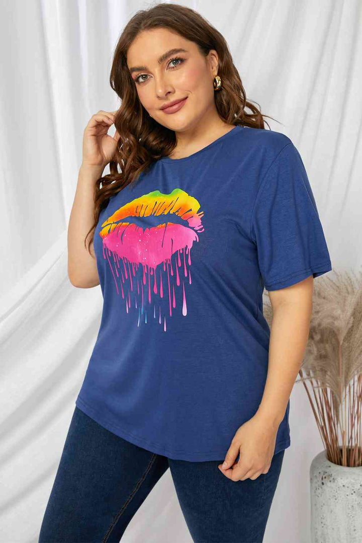 Plus Size Lip Graphic Tee Shirt | 1mrk.com