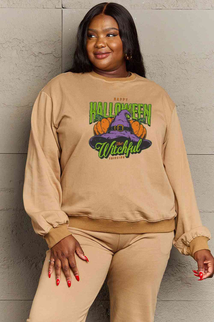 Simply Love Full Size Witch Hat Graphic Sweatshirt |1mrk.com