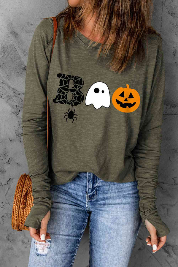 Halloween Graphic Long Sleeve T-Shirt | 1mrk.com