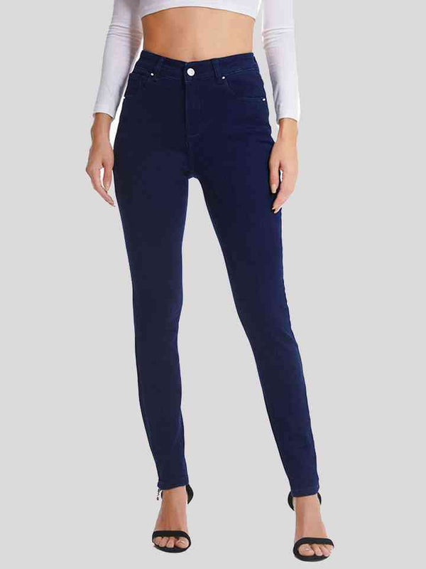 Full Size Buttoned Long Jeans | 1mrk.com